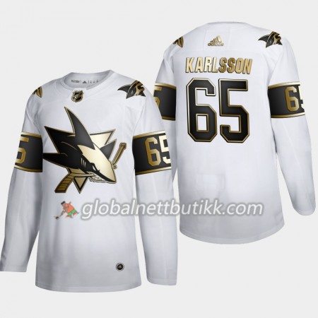 San Jose Sharks Hockeydrakt Erik Karlsson 65 Adidas 2019-2020 Golden Edition Hvit Authentic - Herre